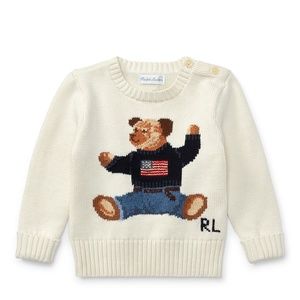 BABY BOY Polo Bear Cotton Sweater & Belted Pants
